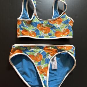 PacSun Kids 2 Piece Bathing suit. Size Large (10) Blue With flowers